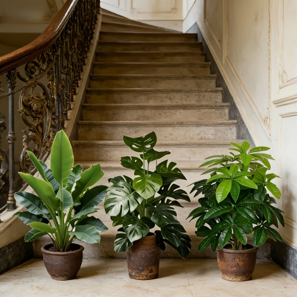 3-teiliges Set Künstliche Areca-Palme, Künstliche Bananenpflanzen und Monstera-Baum-Sets, Gartendekoration, 36 Blätter, Simulierter Bonsai im Topf – Detail 5