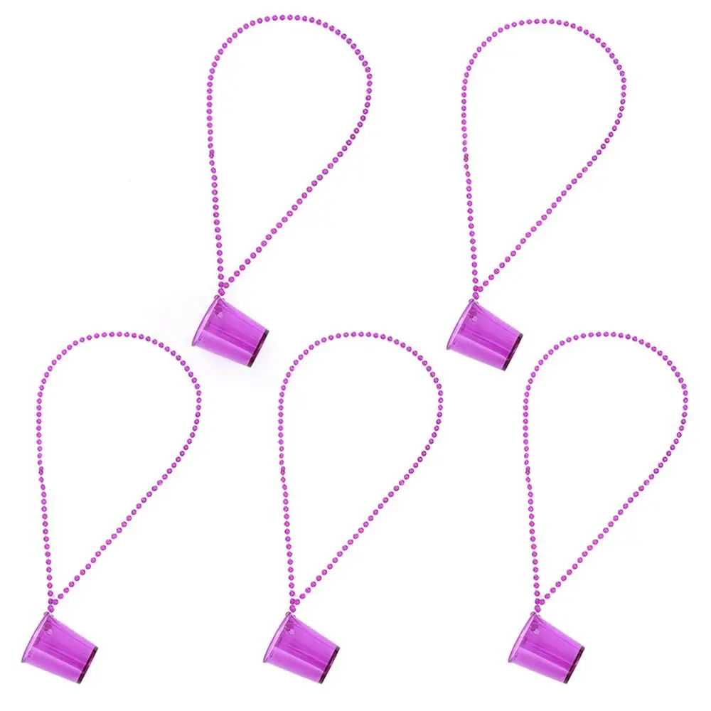 5Pcs Hanging Bachelorette Party Shot Glasses Colorful Reusable Necklace Small Wine Glass Waterproof Simple Plastic Cups