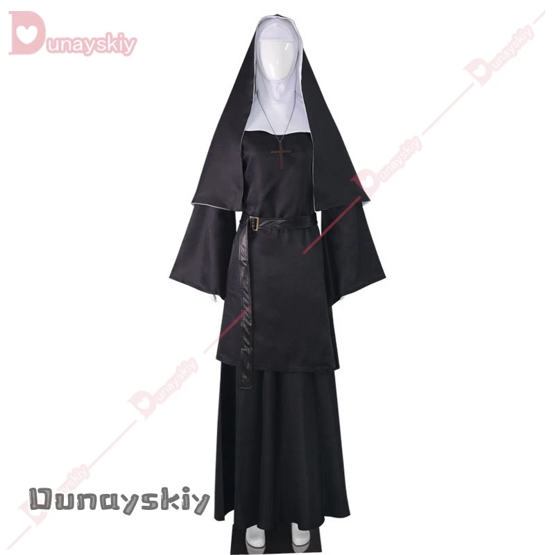 The Nun Cosplay Costume Horror Films Cosplay Cross Halloween Costume The Conjuring Black Women 2025 Halloween Costume