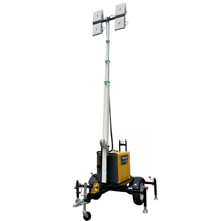 Diesel Lighting Tower Duty Trailer Mounted Diesel Light Tower Anti-rust Frame Highway Maintenance All Weather Lighting Equipment