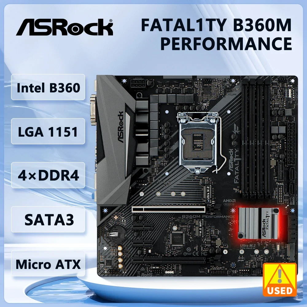 

ASRock Fatal1ty B360M Performanc Motherboard Intel B360 LGA 1151 DDR4 128GB support i7-9700 9500F 8600 9100 9400 8100 Micro ATX