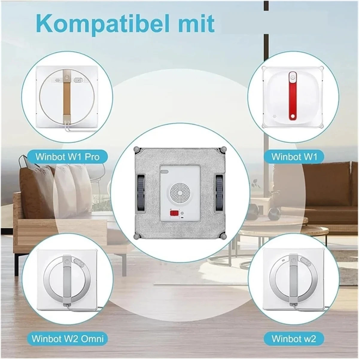 For Ecovacs Winbot W1 Pro / W1 / W2 Omni / W2 Microfibre Mop Pad Cloth Replacement,Window Cleaning Robot Accessories Spare Parts