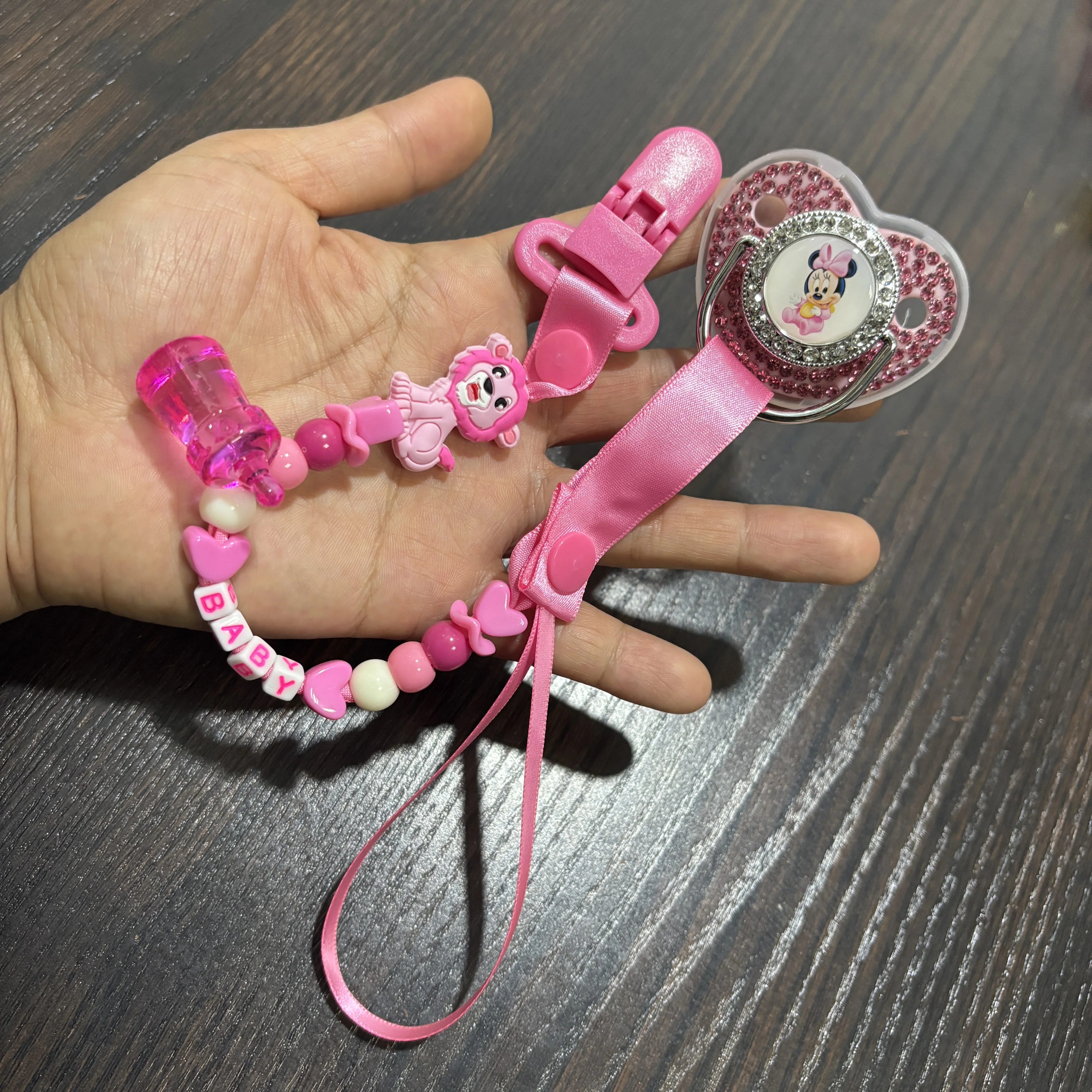 

Безопасная цепочка-держатель для пустышки с мультяшным принтом для младенцев 0-12 месяцев