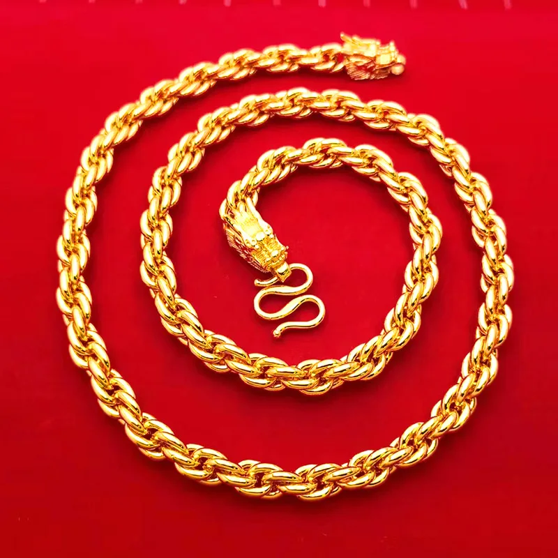 

Luxury 18K Gold Color Necklace for Men Bro Father Fashion Chain Jewelry Christmas Hiphop Man Gift for Boyfriend