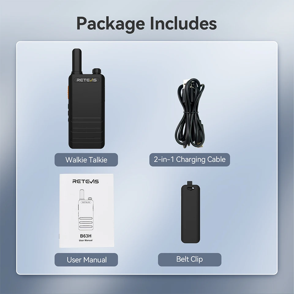 Retevis B63H Walkie-Talkie Mini-Funkgerät mit verstecktem Display, tragbares PMR446 VOX Profi-Funkgerät für Restaurant und Hotel – Detail 20