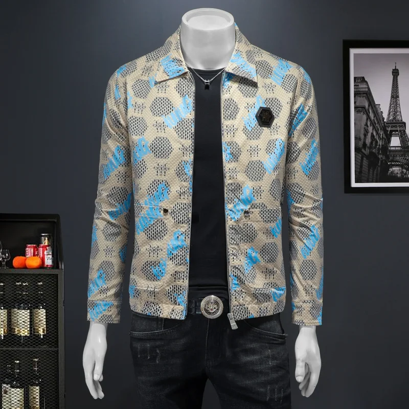 

Мужская повседневная куртка с модным воротником, принтом и надписями, высококачественная, больших размеров, молодежная, с бейсбольным воротником, хлопковая верхняя одежда