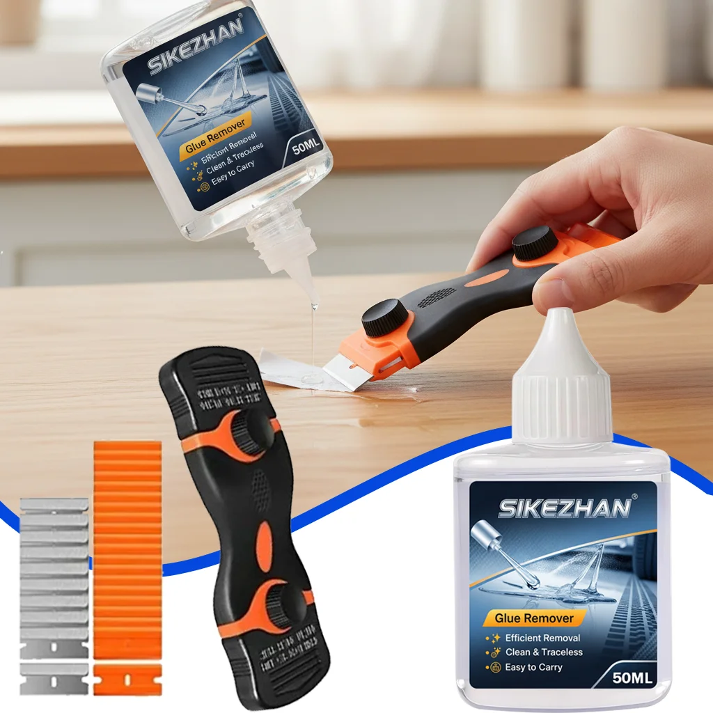 

Комплект для удаления остатков наклеек со скребком — очистка и бесследная, не повреждает покраску, работает на окнах, панелях кузова, бытовой техники