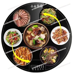 Meal board, household smart hot plate, warm plate, manual electric rotation, smart insulated dining table