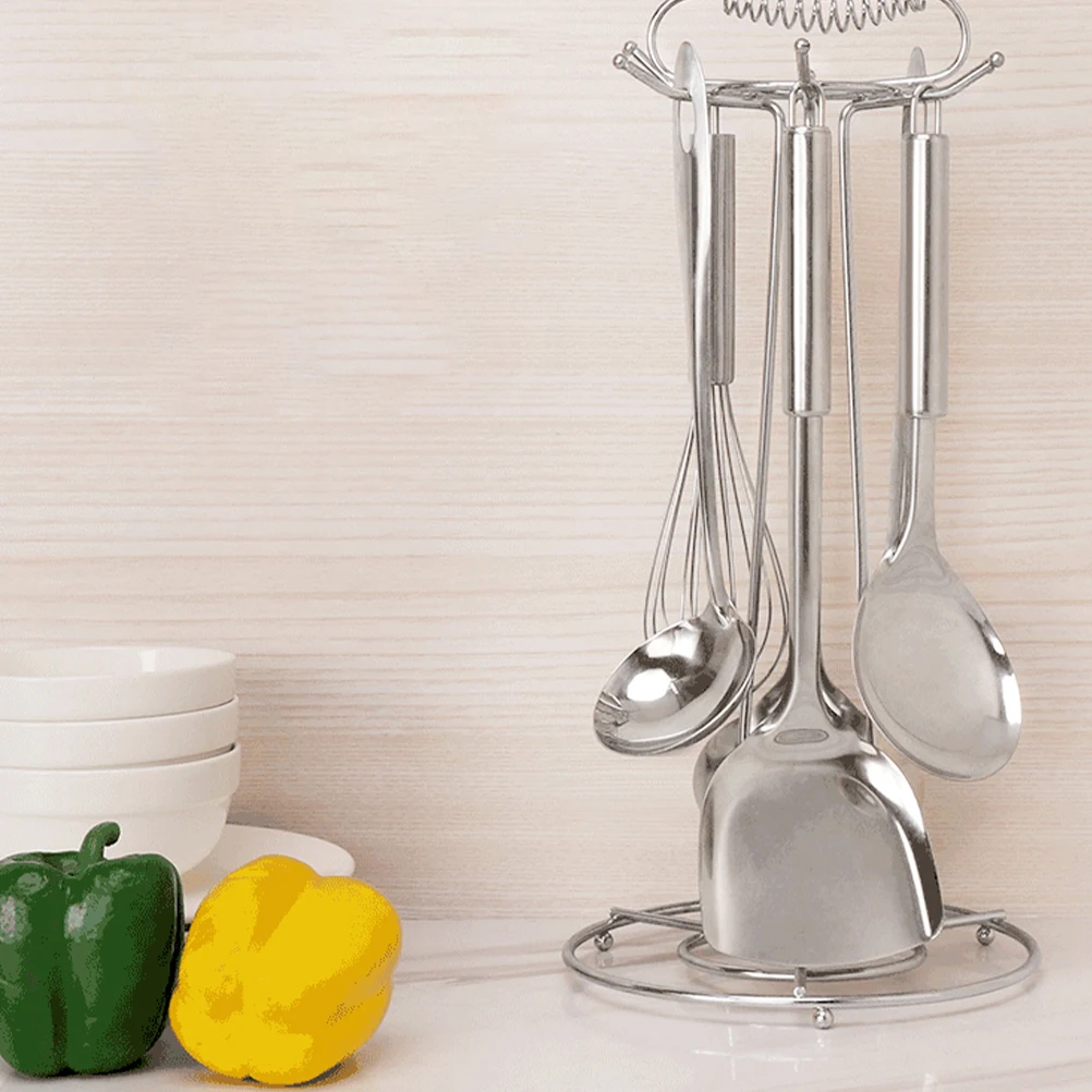 

Hanging Stainless Steel Kitchen Utensil Rack Utensils Organizing for Home Storage