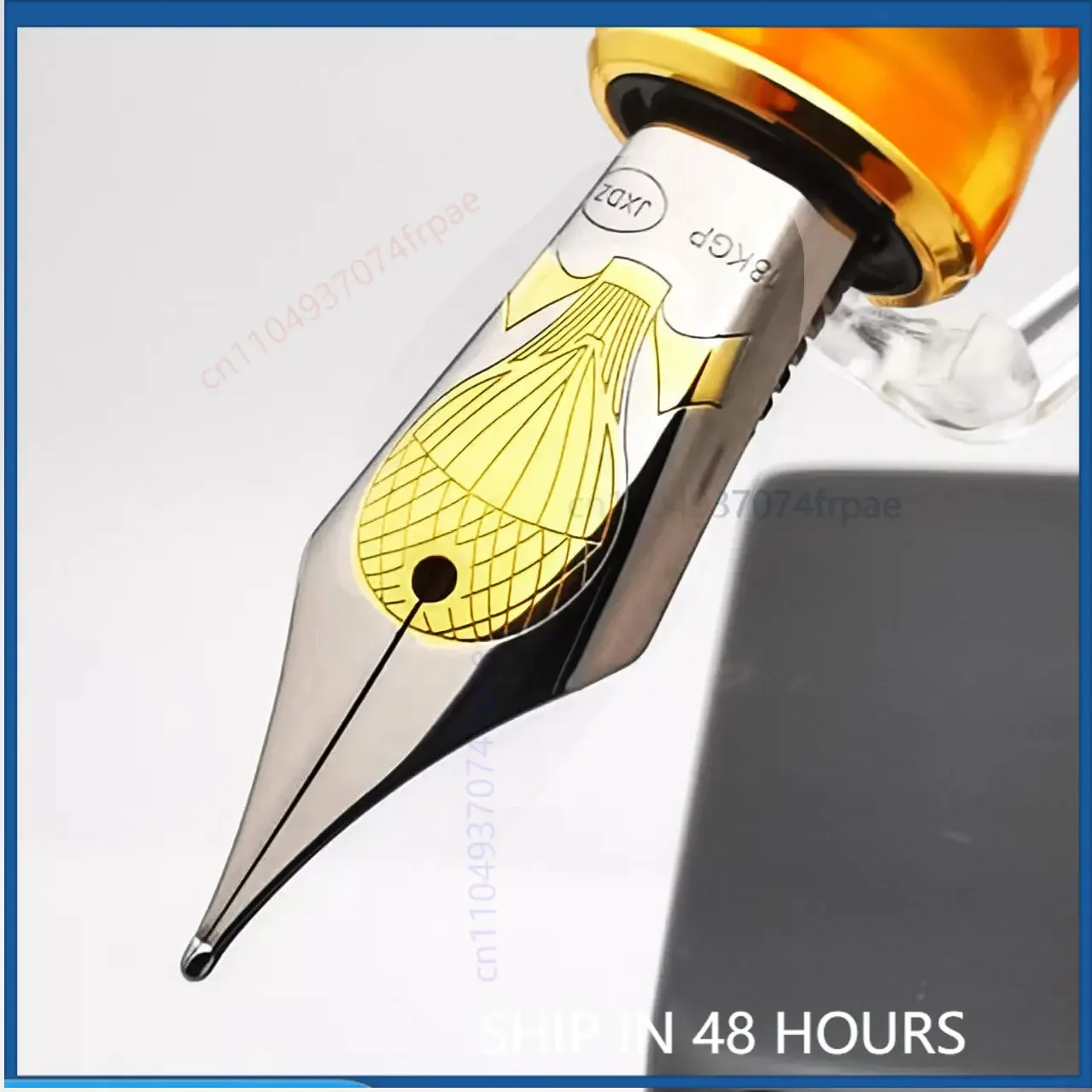 For ADMOK Simple 800 Piston Fountain Pen Custom Hand Polished Dragon Blade Long Knife Nib Hobby Stationery(Dual-color Tip)