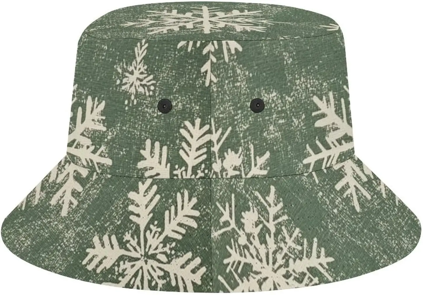 خمر صياد قبعة الأخضر/الأبيض ندفة الثلج الصيف دلو القبعات لطيف دلو القبعات في الهواء الطلق الصيف السفر المشي لمسافات طويلة الشتاء ندفة الثلج