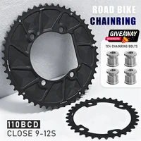 Plato doble ultraligero 110BCD, plato de bicicleta de carretera 9-12S, aleación de aluminio 7075, rueda de cadena de 4 pernos para SHIMANO 105 R7000 R8000