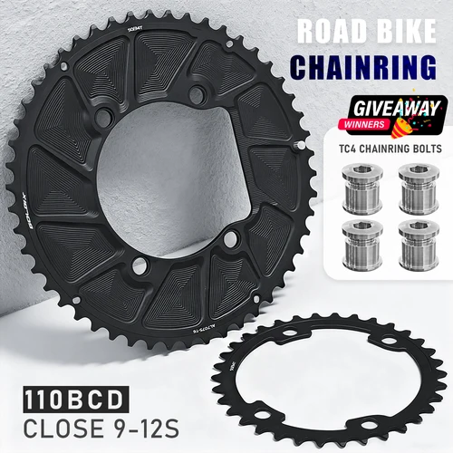 Plato doble ultraligero 110BCD, plato de bicicleta de carretera 9-12S, aleación de aluminio 7075, rueda de cadena de 4 pernos para SHIMANO 105 R7000 R8000