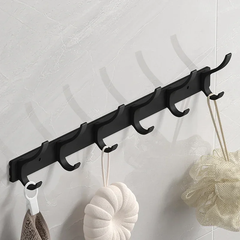 Black Robe Hooks Towel Hanger Nail Wall Rack Hooks Coat Clothes Holder for Bathroom Kitchen Accessories image 3