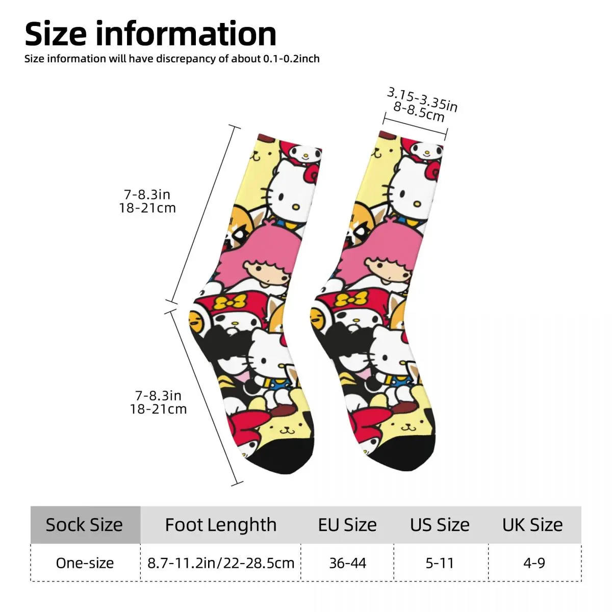 Calcetines antideslizantes de Hello Kitty para hombre y mujer, medias geniales para Otoño e Invierno