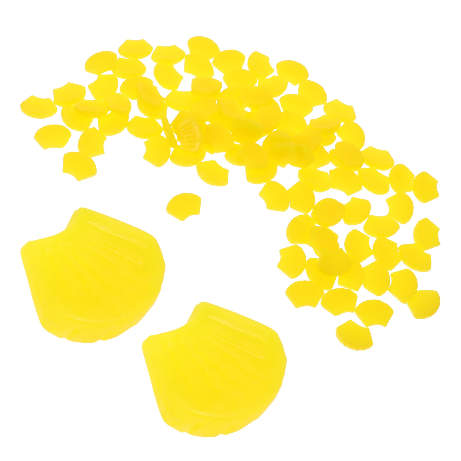 

100pcs Miniature Pineapple Slices Artificial Fruit Props Realistic Yellow Decor for Dollhouse Model Party Crafts Simulation