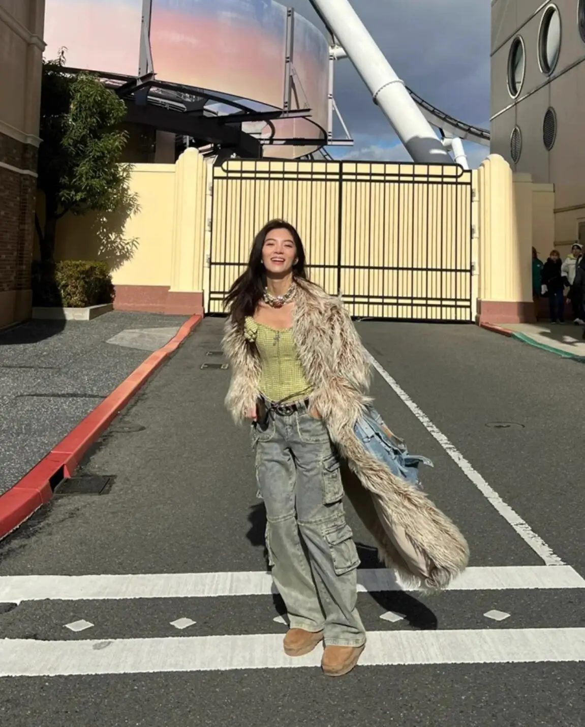 عالية الجودة الشتاء ضوء القهوة التدرج شعر فو الأغنام الفراء اضافية معطف طويل المرأة فضفاضة الدافئة أشعث سترة Vintage ملابس خارجية #4