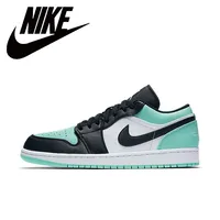 Nike Air Jordan 1 Retro Low Men Women Basketball Shoes Classic Lucky Green Leather Comfortable Sports casial Skateboard Sneakers