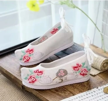 女性用シューズ-ファッション-カジュアル-ヴィンテージ-刺繍-エスニックスタイル-ストリートウェア-中国風-原宿-ハンフー-快適な女性用シューズ