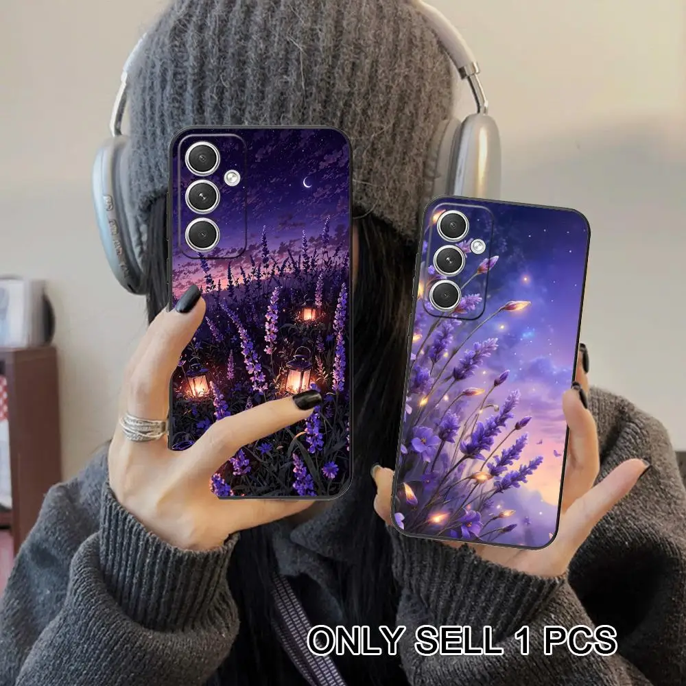 Fashion Lavender Phone Case for Samsung Galaxy S26 S25 S24 S23 S22 S21 S20 Note20 Plus FE Ultra Soft TPU Shockproof Cover