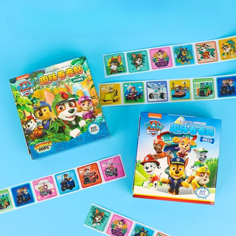 ملصقات كرتونية جديدة من باو باترول، مكافآت رائعة للأطفال للحرف اليدوية/الدفتر المدرسية، مستلزمات الفصول الدراسية للمعلم، هدية عيد الميلاد #5