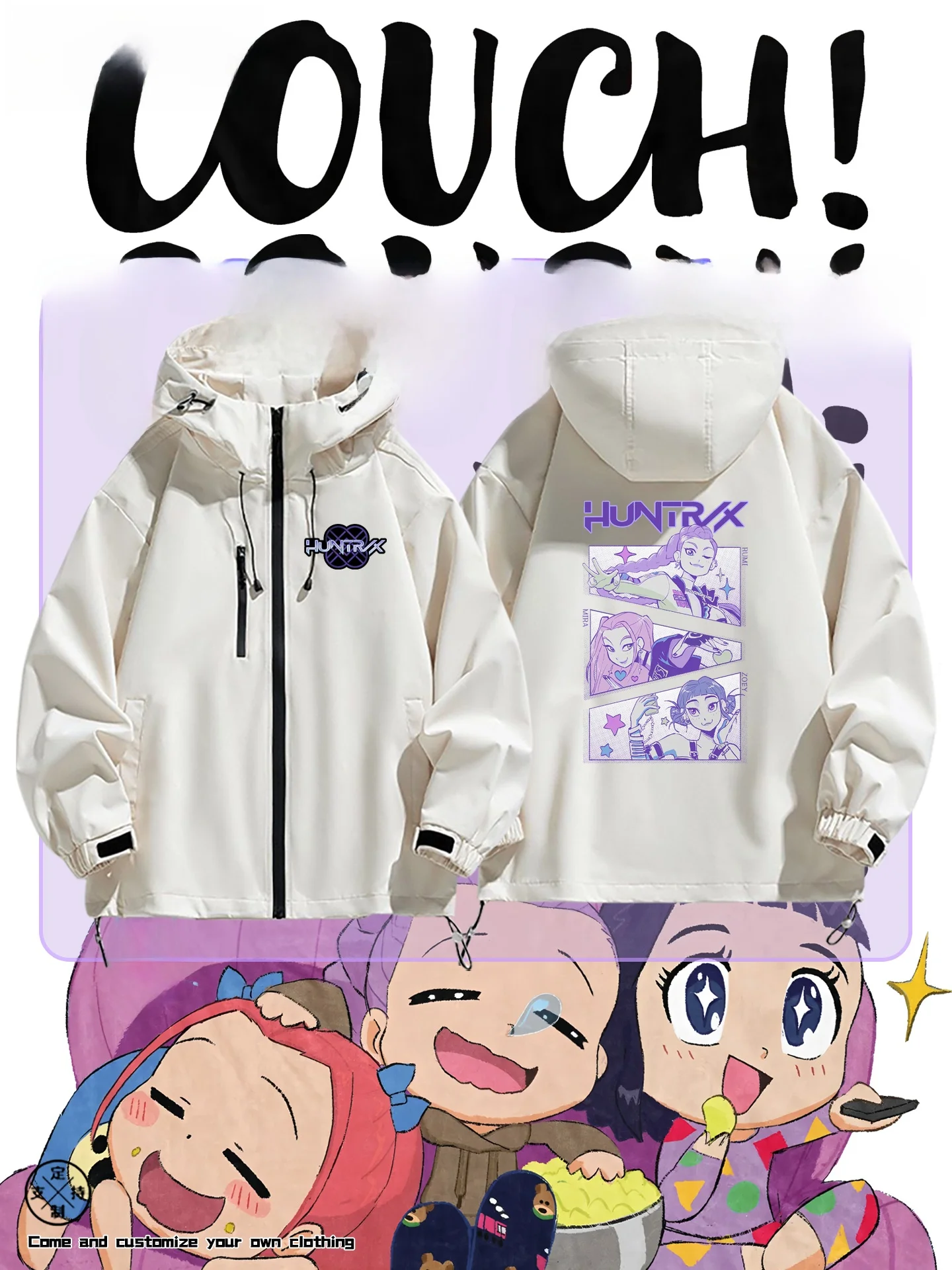 

K Magic Girl T Anime Outerwear Spring Autumn Men's Cardigan Jaet Loose Fit Printed Polyester Casual Sle