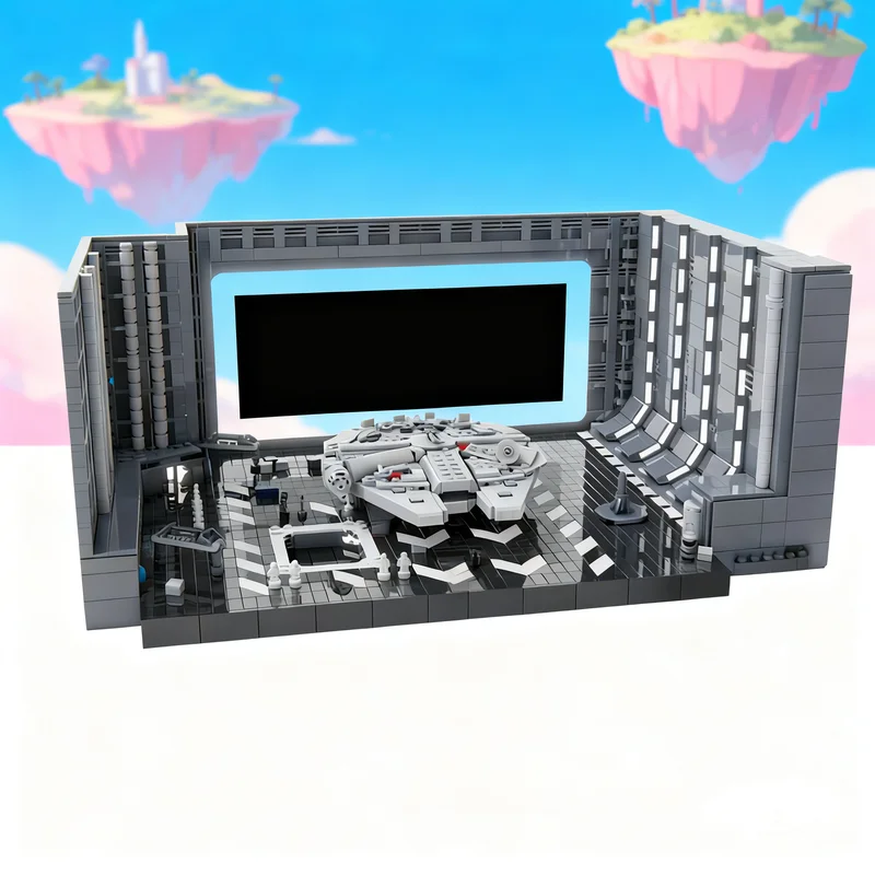 

3743 детали MOC: Диорама «Звезда Смерти» — Ангарный комплекс 327, модель для сборки, конструктор, подарок, креативный коллекционный декор, премиум-класс