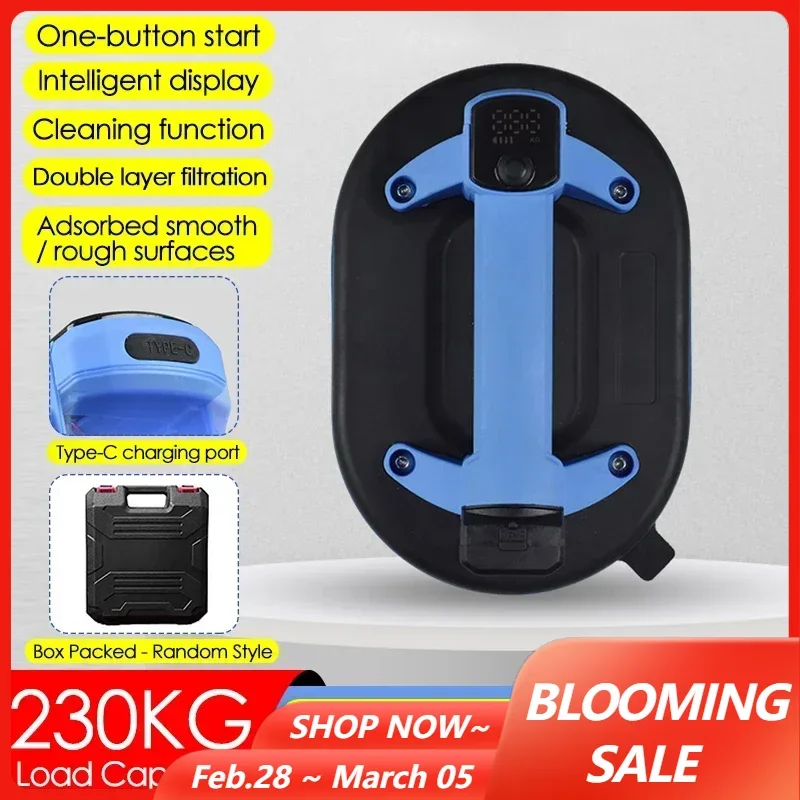 230 kg Last, elektrischer Vakuum-Saugnapf, Keramikfliesen, Granit, Glas, Vakuumheber, Typ C, Aufladung, starke Saugnäpfe, Hebemagnete