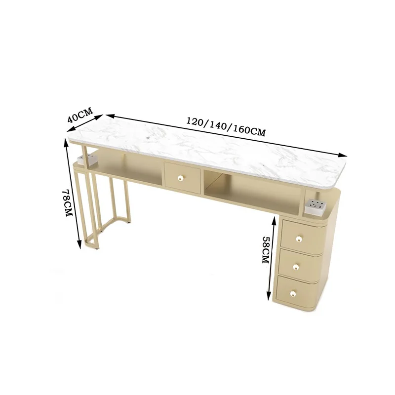 European Aesthetic Nail Table With Storage Trendy Premium Classic Manicure Table With Chairs Set Glam Table Ongle Furniture