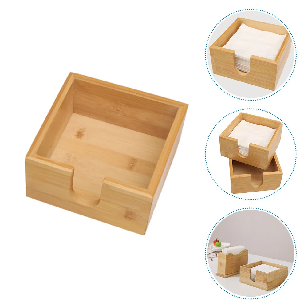 Tissue Box Tabletop Accessories Case Restaurant Accessory Multifunction Napkin Bamboo