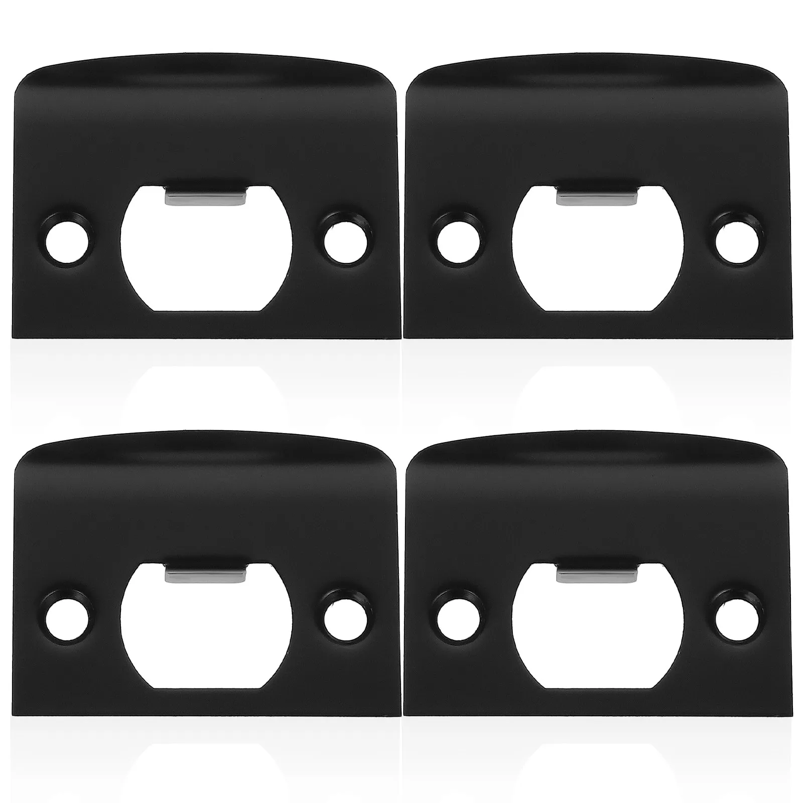 4Pcs Lock Tongue Strike Plates Metal Door Latch Plate Smooth Insert Finish Door Reinforcement Plate for Exterior