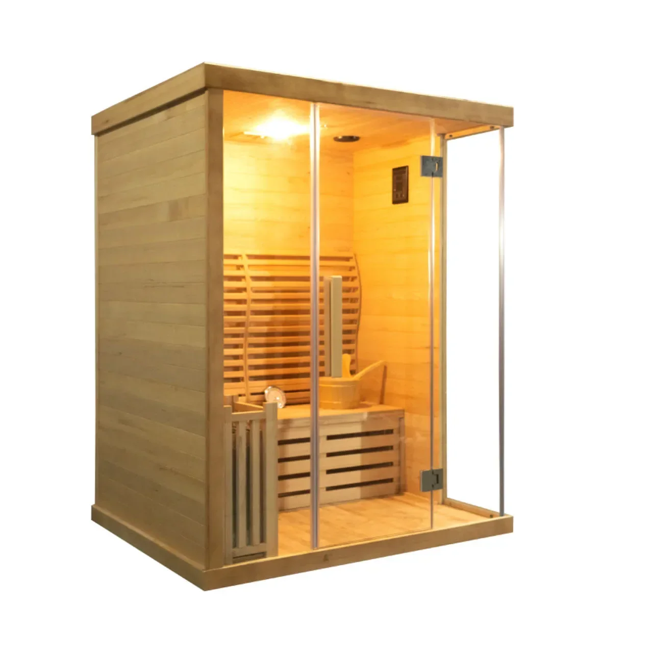 Deluxe traditional 3-person indoor wet steam sauna