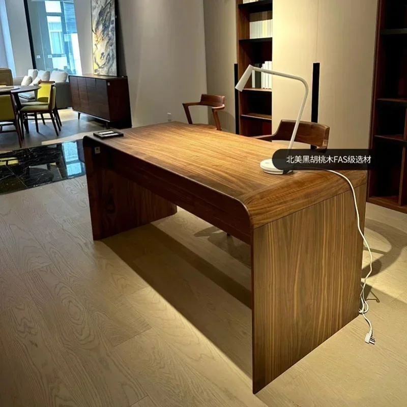 

BJ Wood Modern Simple Study Desk Nordic Desk North American Black Walnut Desk Home Solid