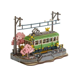 Robotime Rolife Sakura Reis Houten Assemblage Auto Milieuvriendelijke 3d Houten Puzzel Voor Kinderen Grappig Speelgoed Bouwblokken Kits
