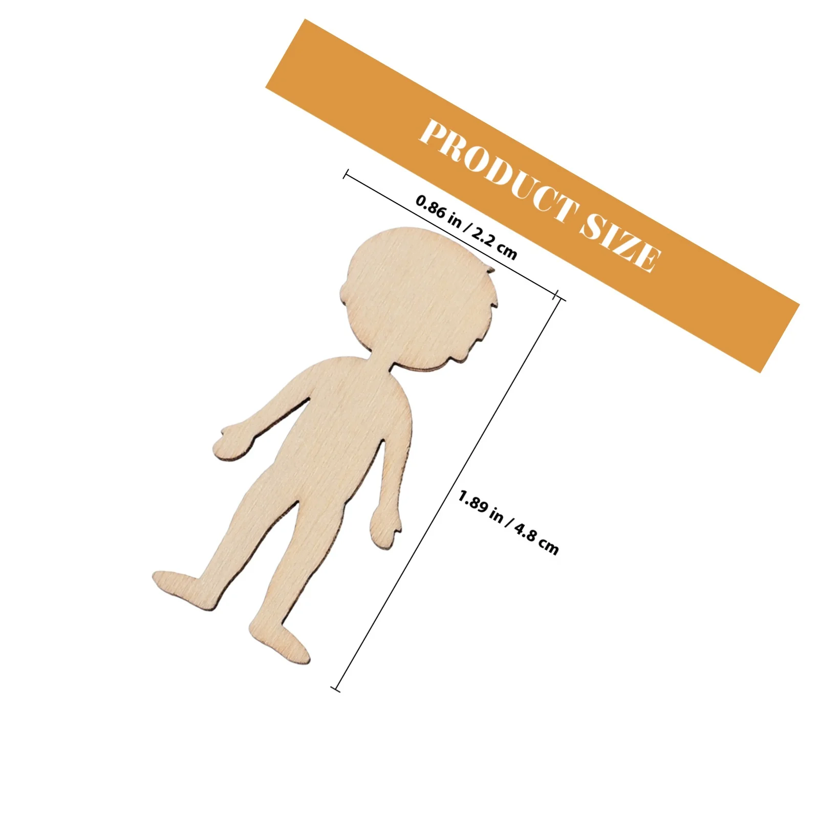 50 قطعة من القواطع الخشبية على شكل شكل شخصية رقائق خشبية غير مكتملة لملحقات الكتابة على الجدران اليدوية #2