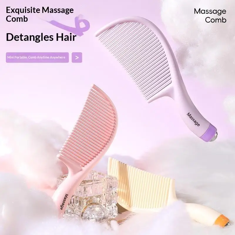 Upgraded Roller Ball Massage Hair Comb Anti Static Round Teeth Detangling Brush Portable Scalp Massager Women Daily Hair Care To