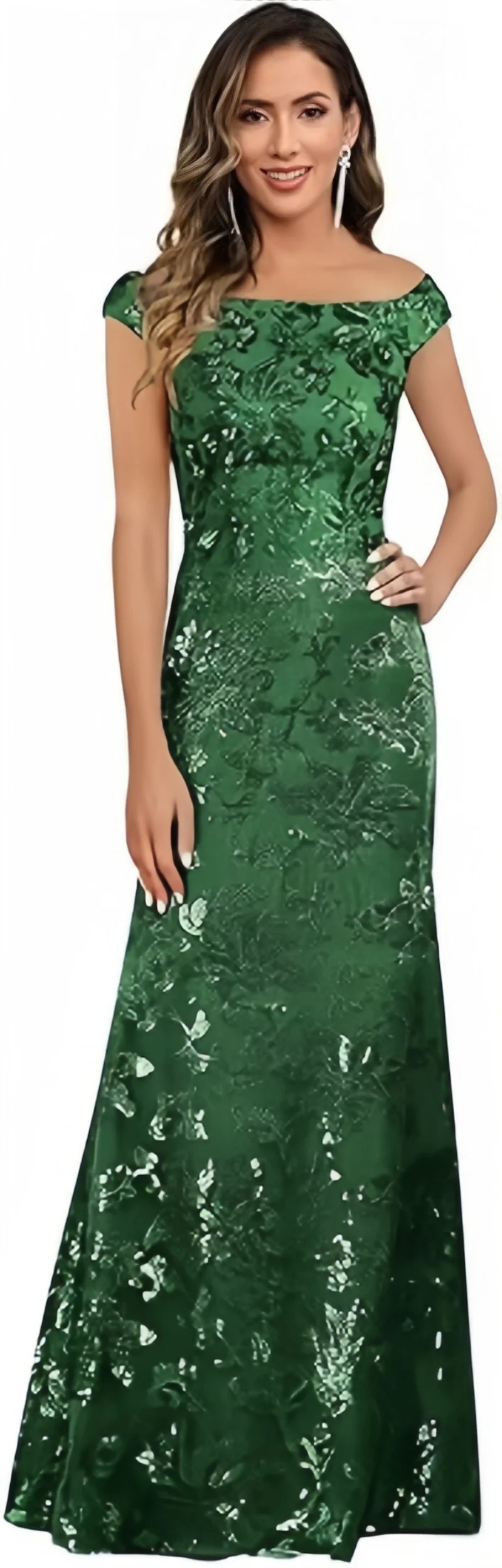 Mangas casquillo vestidos para madre del novio apliques de encaje de lentejuelas sirena vestidos de novia para madre vestido de noche Formal largo para mujer