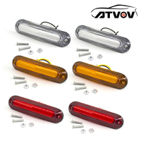 ATVOV 2pcs 6 LED 12V 24V Side Marker Light External Warning Signal Lamp Indicator Trailer Truck Lorry Auto Accessories