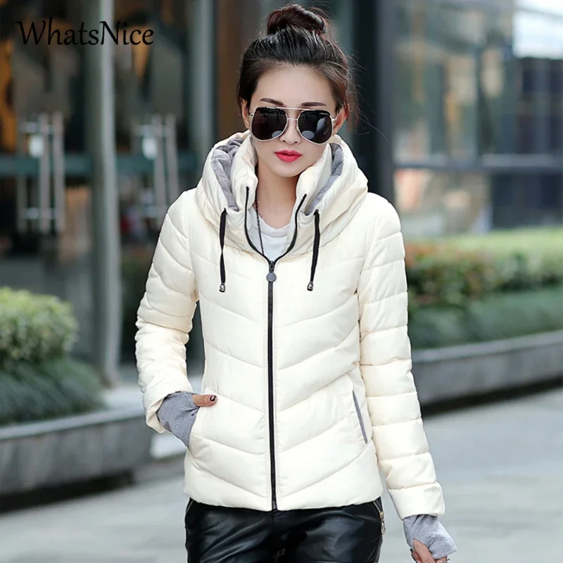 Cheap Wholesale 2022 Autumn Winter Hot Sale Women Fashion Casual Slim Down Cotton Girls Short Design Cute Gloves Warm Jacket 2