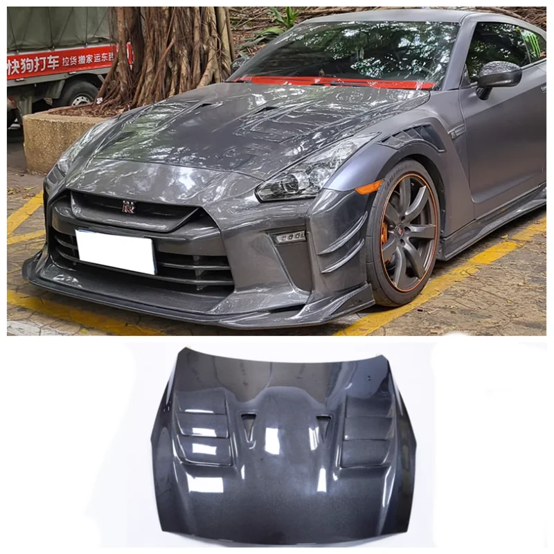 For Nissan GTR R35 2008-2016 High Quality Carbon Fiber Front Bumper Engine Hood Vent Protector Cover