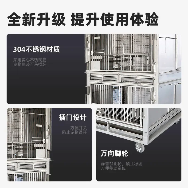 304 Stainless Steel Double Layer Monkey Cage for Pet Inpatient Transportation and Experimental Use Wholesale