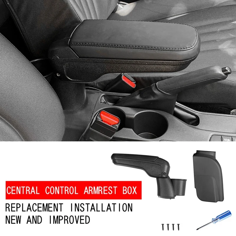 ●Black Center Console Armrest Box Storage Box Interior Accessories for / Hatchback/