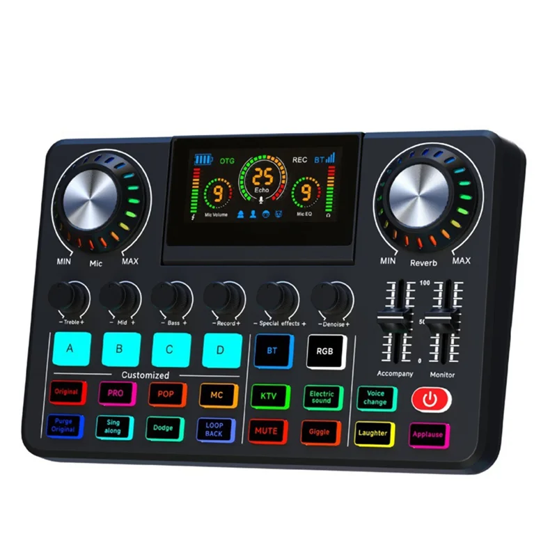 

A29Z-F668 Electronic Tone Sound Card Audio 48V Power Supply For Live Streaming Recording Interface Podcast Studio