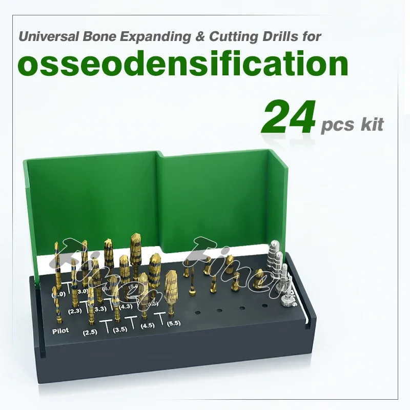 Dental Osseodensification Burs Kit Implant Drills Long Short Ridge Expansion Bone Cutting Drills for Surgical Dental Alveolotomy