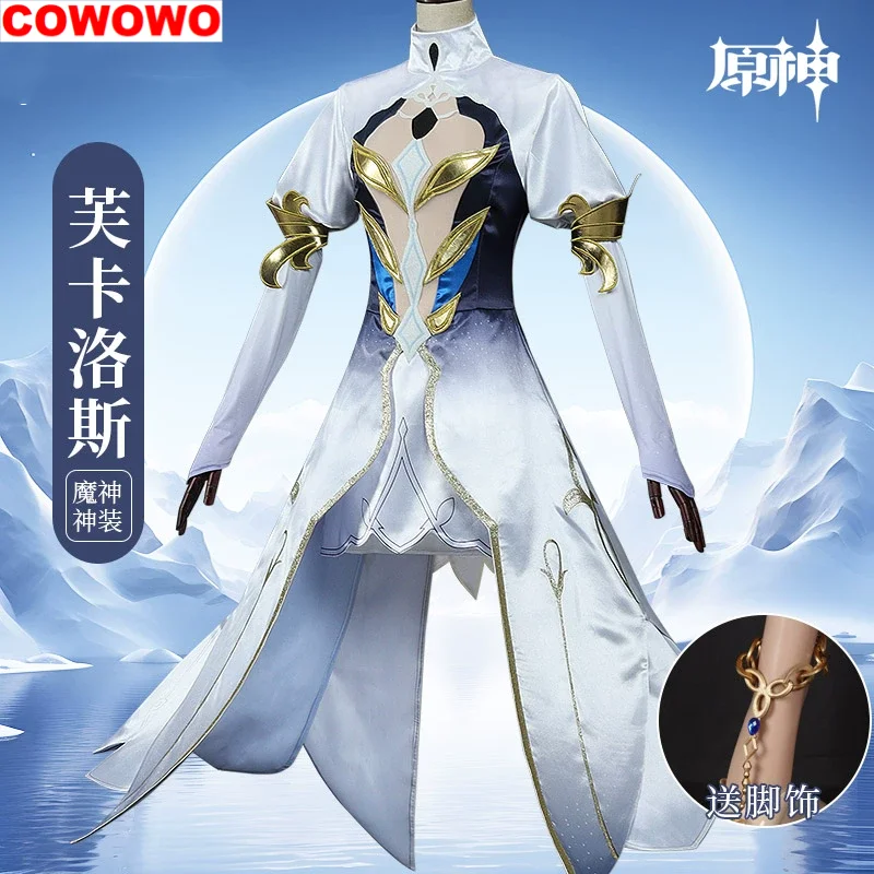 

COWOWO Genshin Impact Furina De Fontaine Cosplay Costume Cos Game Anime Party Uniform Hallowen Play Role Clothes Clothing