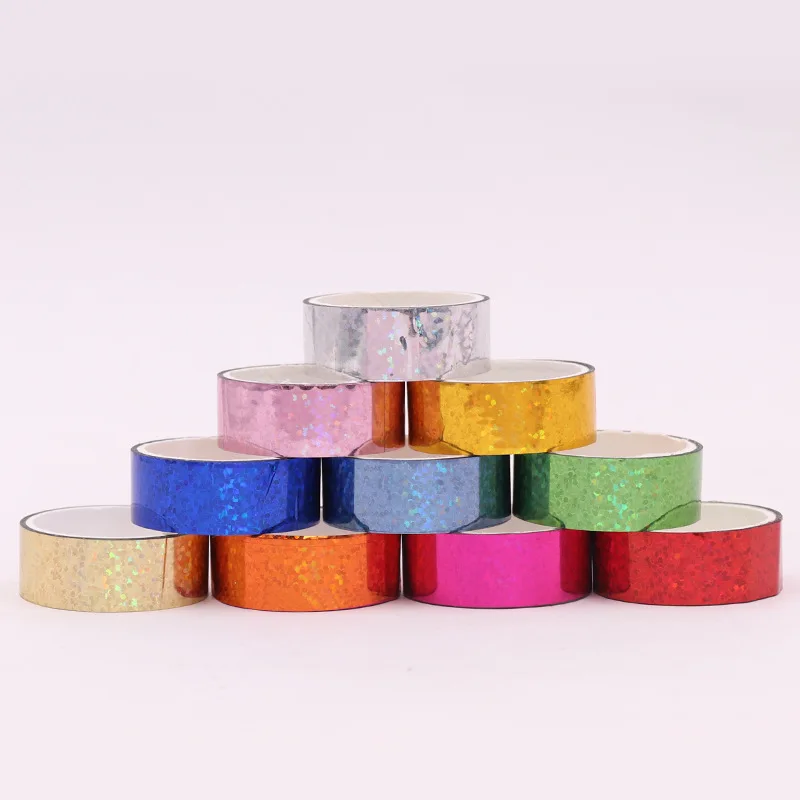 10 Rollen Laserducttape Hoge Zelfklevende Kleine Rol Ducttape Kantoorbenodigdheden Lasertape Handaccountdecoratie.