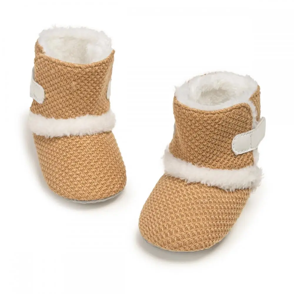 Pasgeboren Baby Nieuwe Wandelschoenen Baby Boy Baby Meisje Laarzen Effen Kleur Gewatteerde Warme Antislip Platte Katoenen Zool Baby Laarzen Winter0-18M