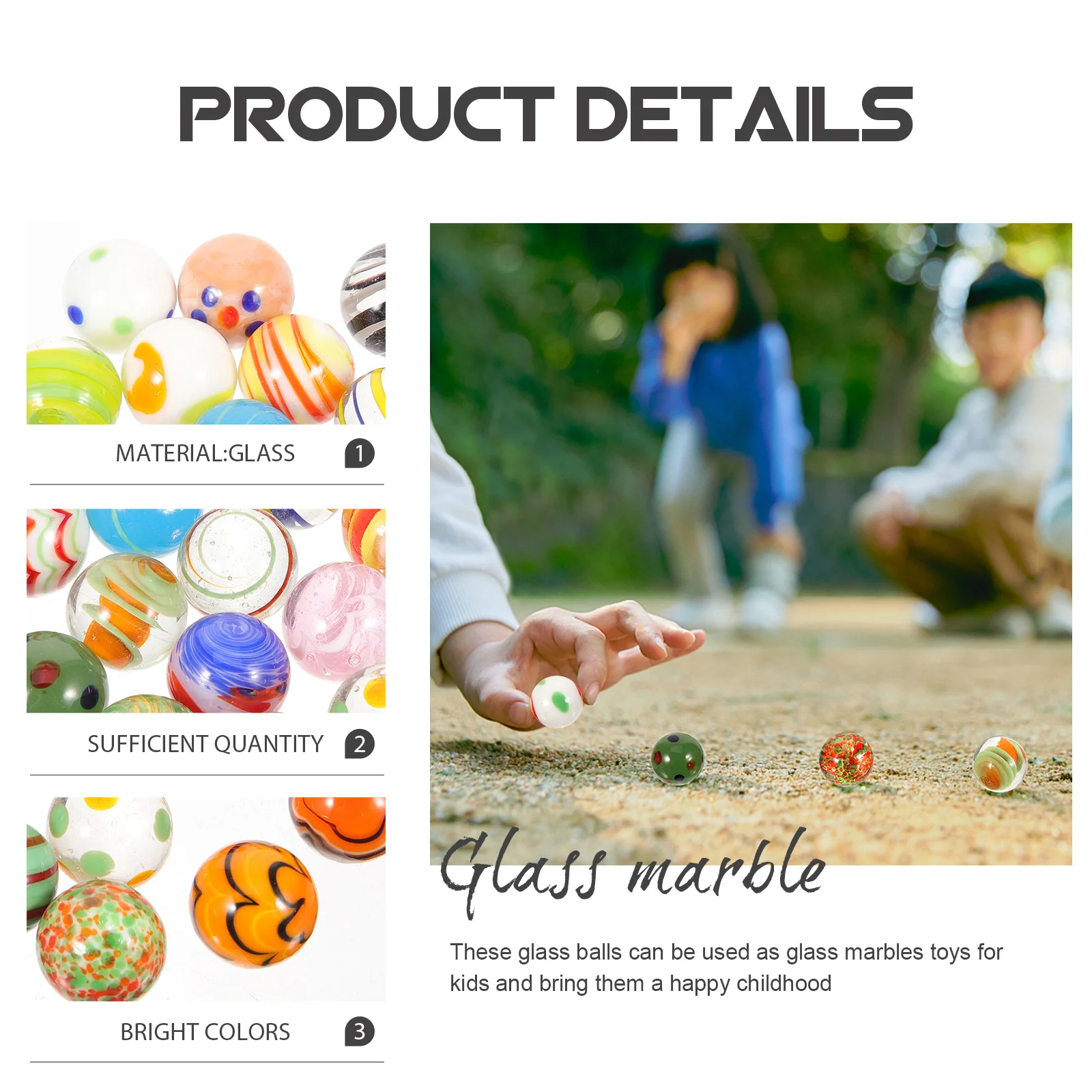 

30Pcs Round Colored Glass Marbles Durable Balls for Kids Fun Decorative Aquarium Glass Balls Marbles Fish Tank Decors