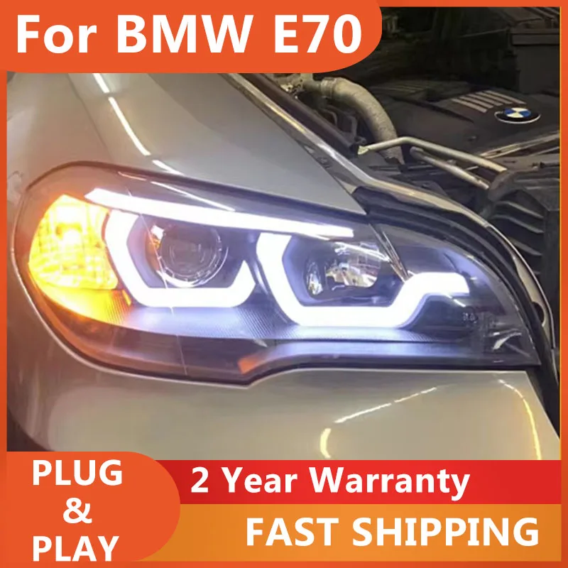 

Автомобильные фары KOWELL для BMW X5 (E70) 2007-2013: ДХО «Ангельские глазки», ксеноновые лампы HID Bi-Xenon, автоаксессуары