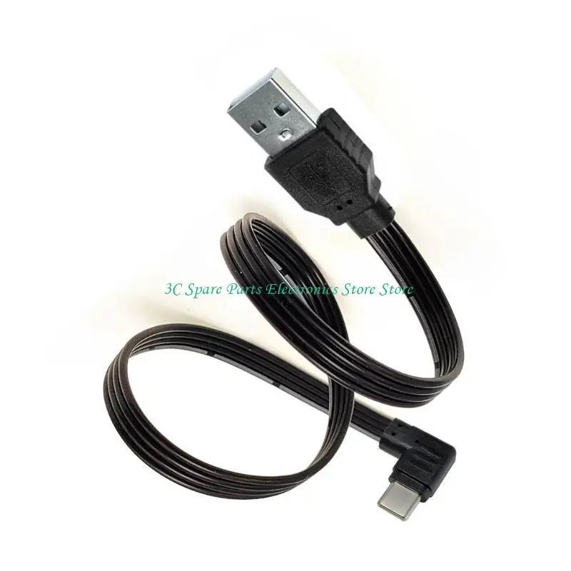 SZ USB 2.0 Male to USB C Data Cord Straight Head/90 Degree Angled Flat Cable Line